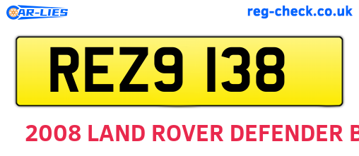 REZ9138 are the vehicle registration plates.