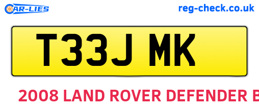T33JMK are the vehicle registration plates.