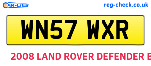 WN57WXR are the vehicle registration plates.