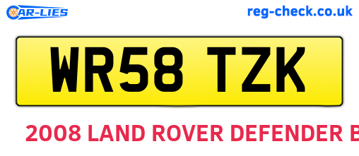 WR58TZK are the vehicle registration plates.