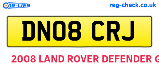 DN08CRJ are the vehicle registration plates.