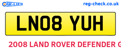 LN08YUH are the vehicle registration plates.