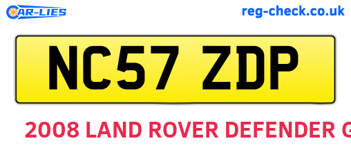 NC57ZDP are the vehicle registration plates.