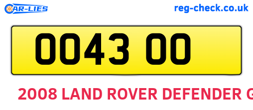 OO4300 are the vehicle registration plates.