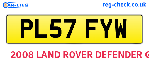 PL57FYW are the vehicle registration plates.