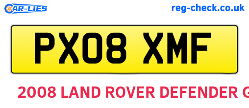 PX08XMF are the vehicle registration plates.