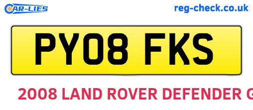 PY08FKS are the vehicle registration plates.