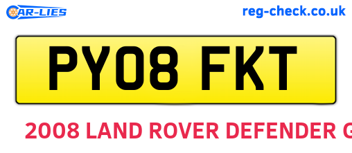 PY08FKT are the vehicle registration plates.