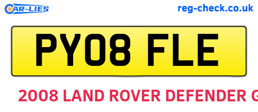 PY08FLE are the vehicle registration plates.
