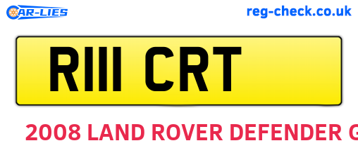 R111CRT are the vehicle registration plates.