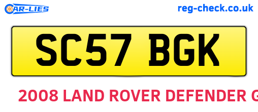 SC57BGK are the vehicle registration plates.