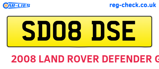 SD08DSE are the vehicle registration plates.