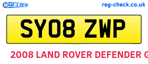 SY08ZWP are the vehicle registration plates.