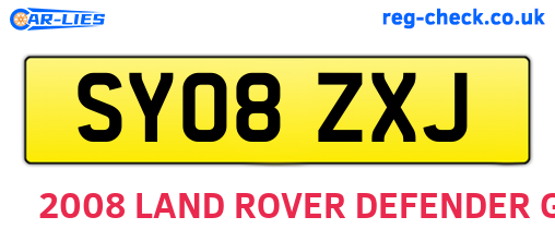 SY08ZXJ are the vehicle registration plates.