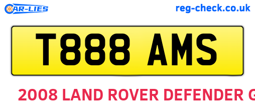 T888AMS are the vehicle registration plates.