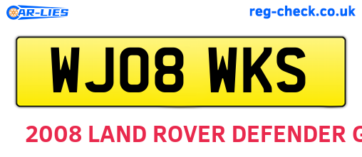 WJ08WKS are the vehicle registration plates.