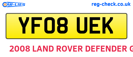 YF08UEK are the vehicle registration plates.