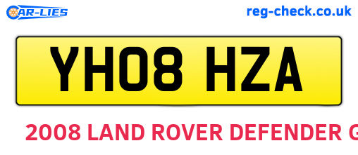 YH08HZA are the vehicle registration plates.