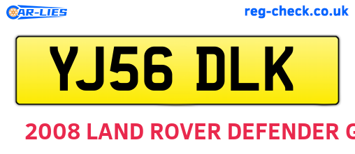 YJ56DLK are the vehicle registration plates.