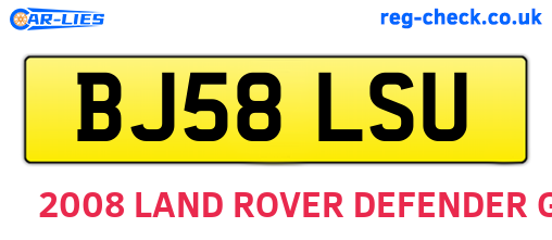 BJ58LSU are the vehicle registration plates.