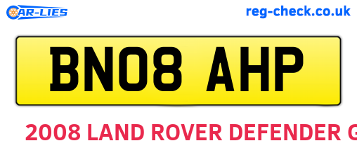 BN08AHP are the vehicle registration plates.