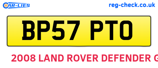 BP57PTO are the vehicle registration plates.