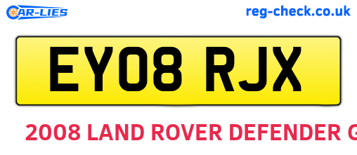 EY08RJX are the vehicle registration plates.
