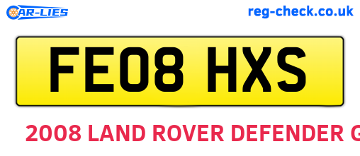 FE08HXS are the vehicle registration plates.