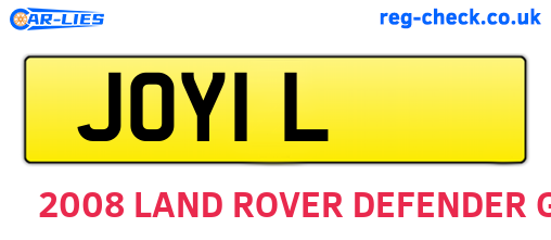 JOY1L are the vehicle registration plates.