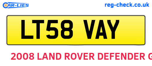 LT58VAY are the vehicle registration plates.