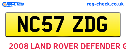 NC57ZDG are the vehicle registration plates.