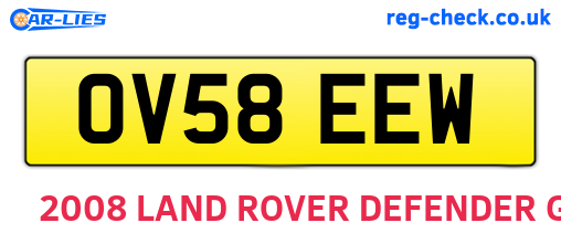 OV58EEW are the vehicle registration plates.