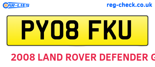 PY08FKU are the vehicle registration plates.