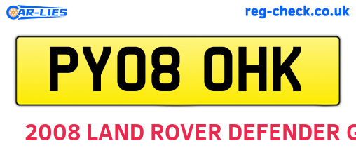 PY08OHK are the vehicle registration plates.