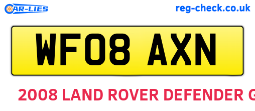 WF08AXN are the vehicle registration plates.