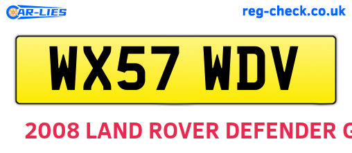 WX57WDV are the vehicle registration plates.