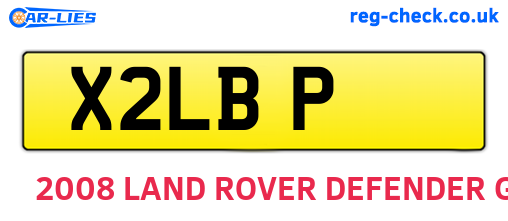 X2LBP are the vehicle registration plates.