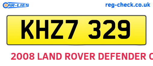 KHZ7329 are the vehicle registration plates.