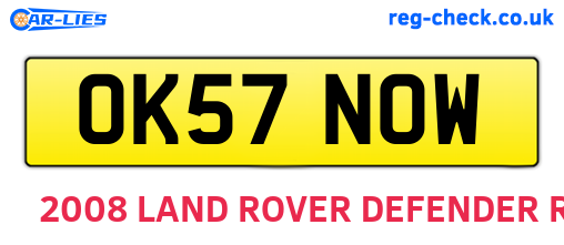 OK57NOW are the vehicle registration plates.