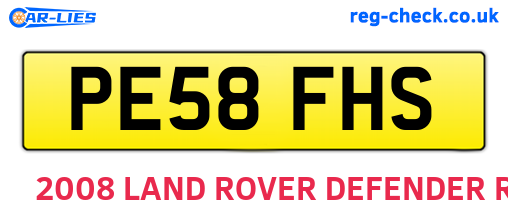 PE58FHS are the vehicle registration plates.