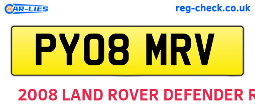 PY08MRV are the vehicle registration plates.