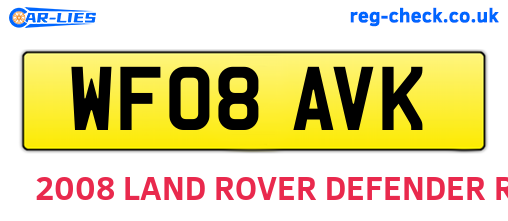 WF08AVK are the vehicle registration plates.