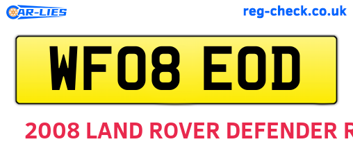 WF08EOD are the vehicle registration plates.