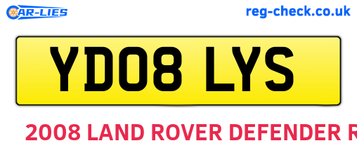 YD08LYS are the vehicle registration plates.