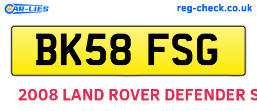 BK58FSG are the vehicle registration plates.