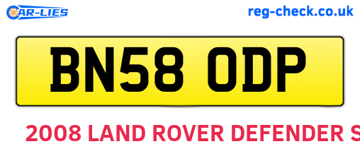 BN58ODP are the vehicle registration plates.
