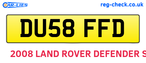 DU58FFD are the vehicle registration plates.