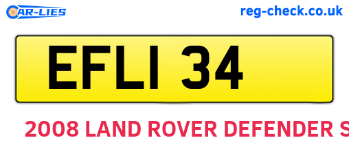EFL134 are the vehicle registration plates.