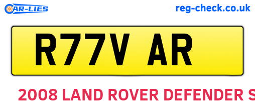 R77VAR are the vehicle registration plates.