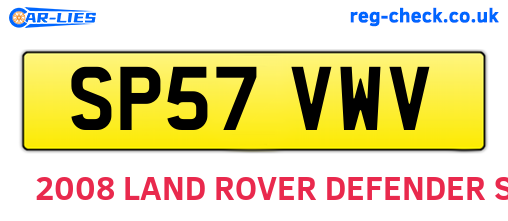 SP57VWV are the vehicle registration plates.